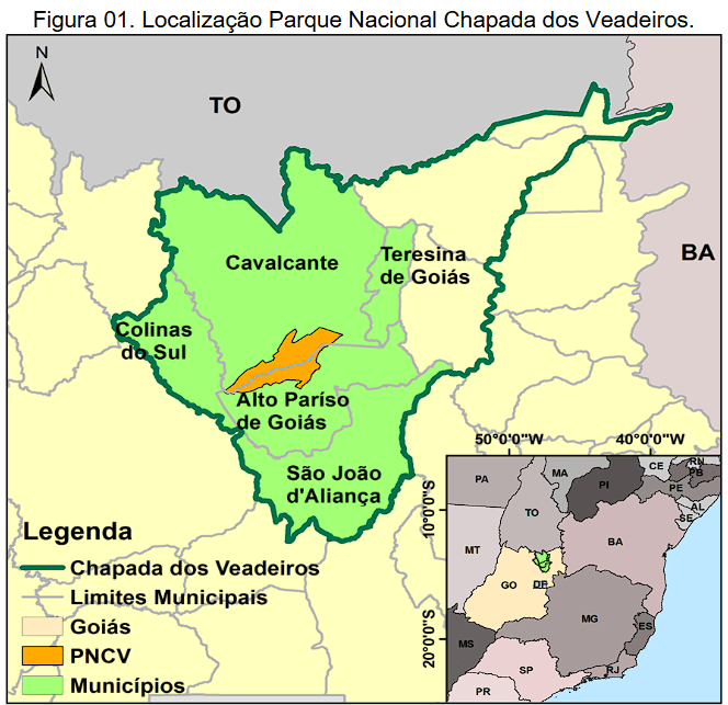 chapada dos veadeiros map